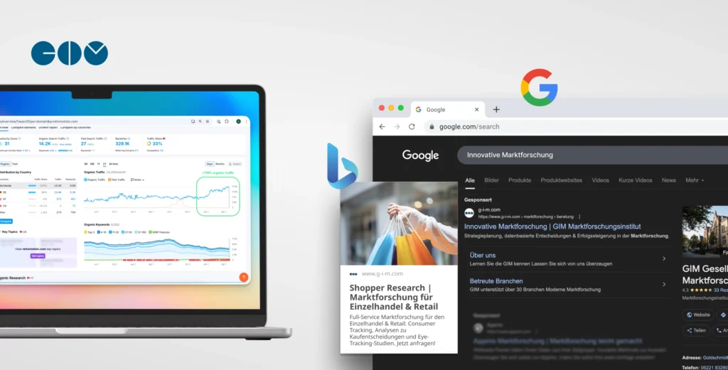 GIM B2B-Marketing Case Study: SEO-Analyse mit steigendem organischem Traffic und verbesserten Google-Rankings
